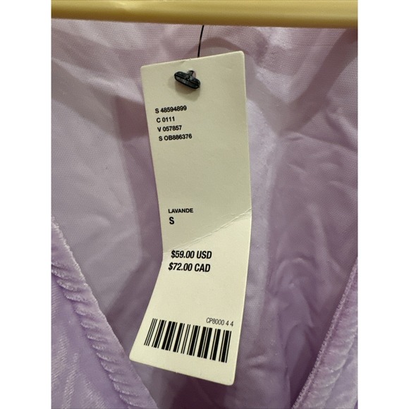 NWT Urban Outfitters Drew Velvet Tie-Waist Top Lavender Women's S - Picture 3 of 5